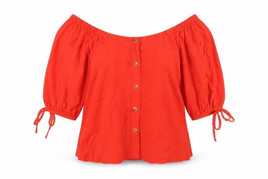 Next Women's Red Off Shoulder Blouse Size 14