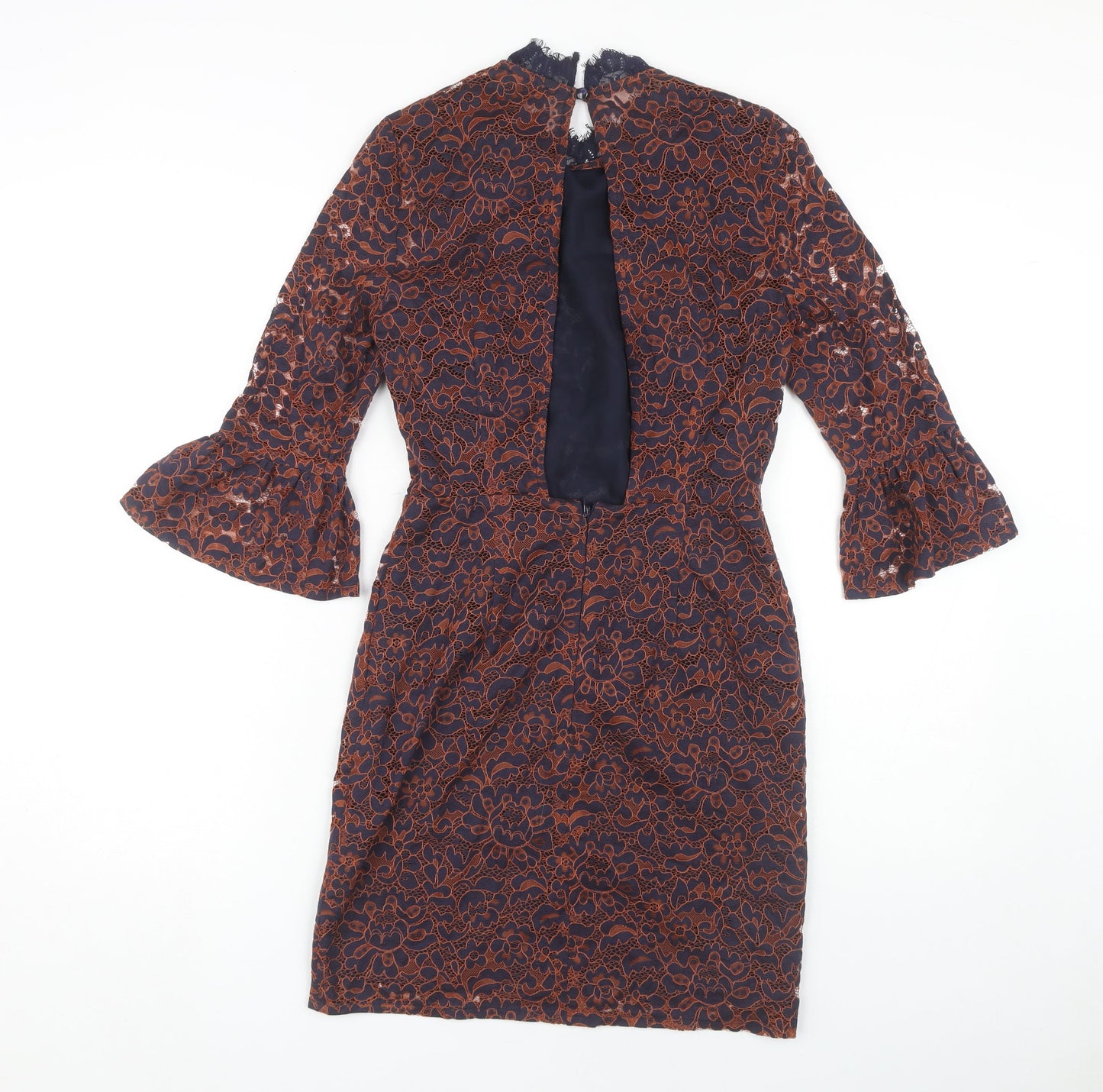 Topshop Women's Multicoloured Lace Shift Dress, Size 6