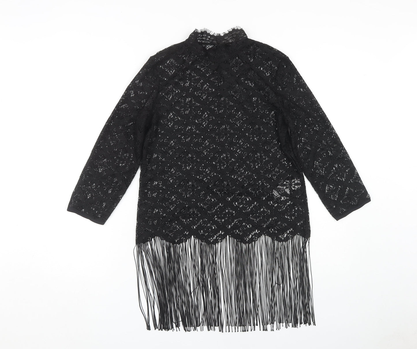 Zara Basic Women's Black Lace Tunic Blouse XS