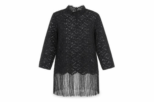 Zara Basic Women's Black Lace Tunic Blouse XS