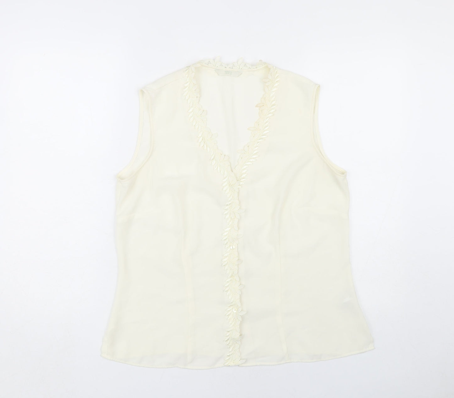 Marks and Spencer Women's Ivory Sleeveless V-Neck Top