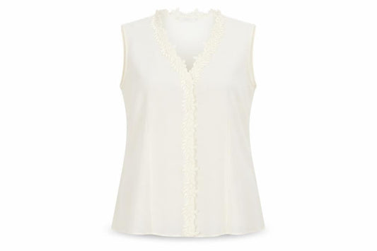 Marks and Spencer Women's Ivory Sleeveless V-Neck Top