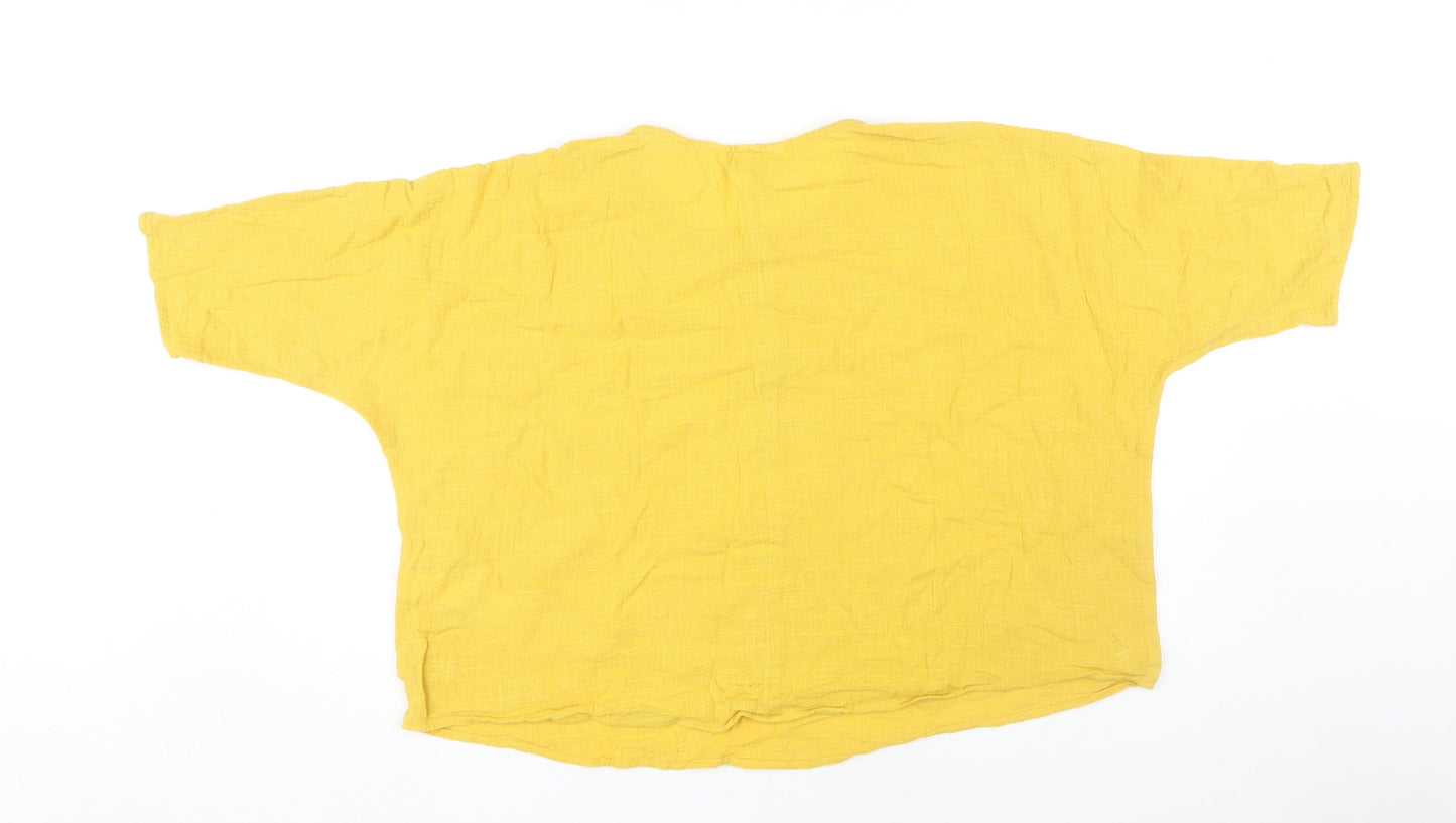 Apricot Women's Yellow Basic T-Shirt, Size 14, Casual Style