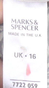 Marks & Spencer Women's Grey Button-Up Shirt Size 16