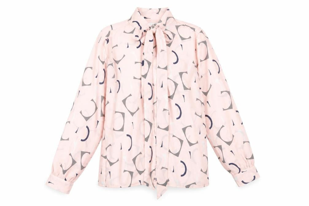 Afibel Women's Pink Geometric Blouse, Size 14