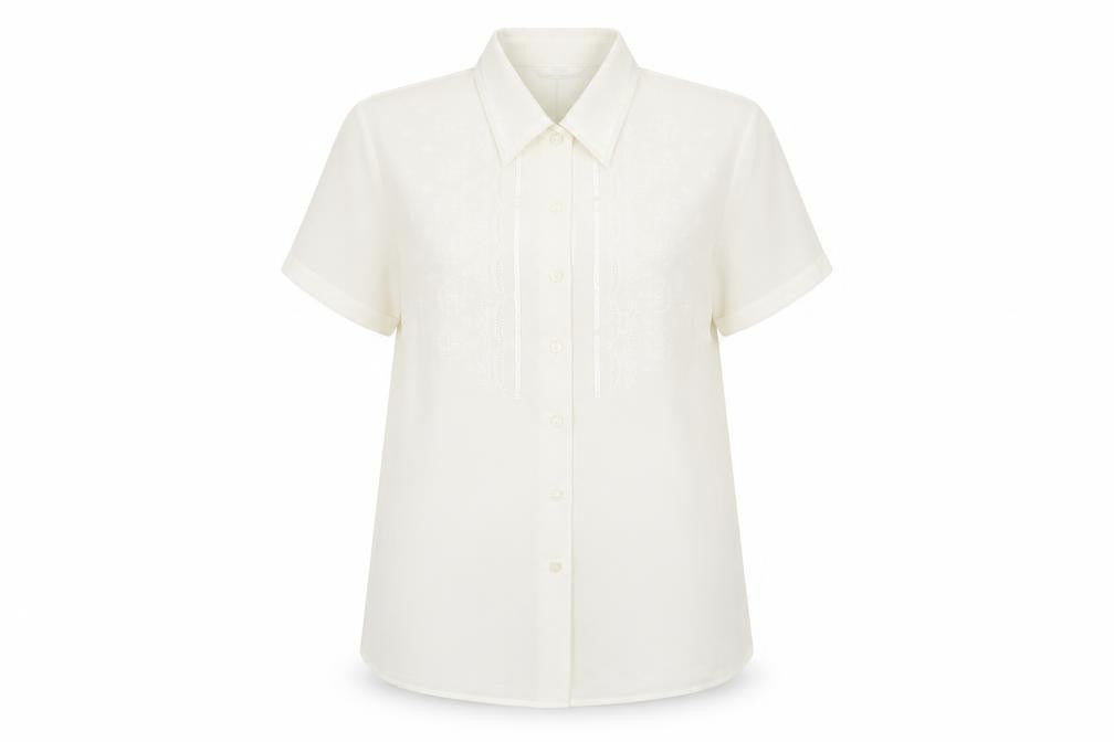 Marks & Spencer Women's Ivory Button-Up Shirt Size 16