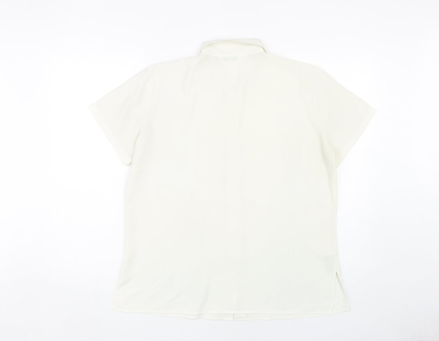 Marks and Spencer Women's Ivory Button-Up Shirt Size 16