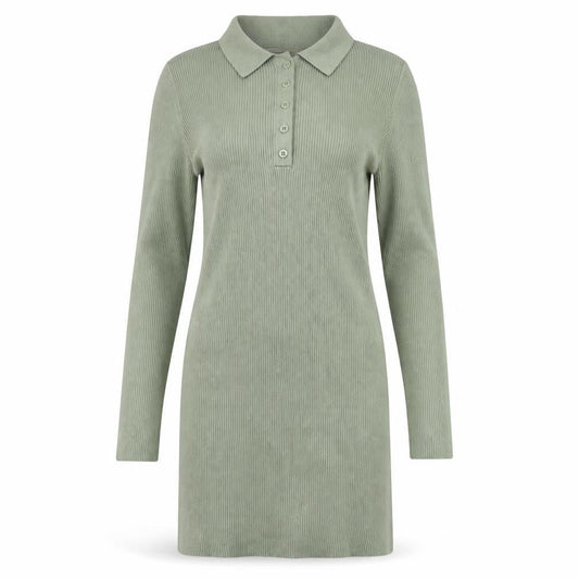 Stradivarius Green Women’s Shirt Dress, Size M, Collared