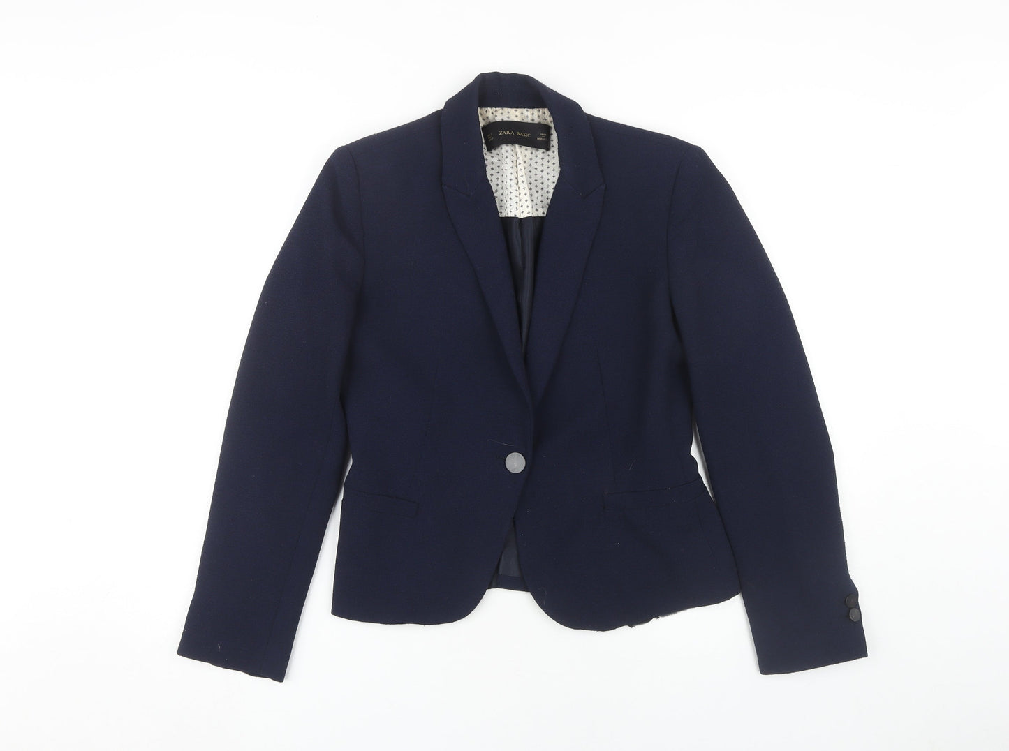 Zara Basic Women's Blue Blazer S Elegant Slim Fit