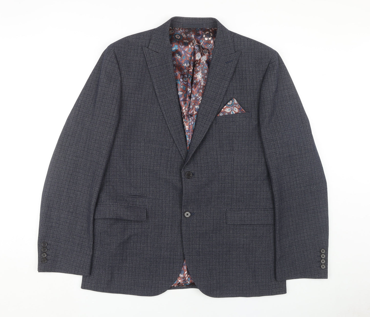 Next Men's Grey Check Blazer, 44 Regular, Formal Jacket