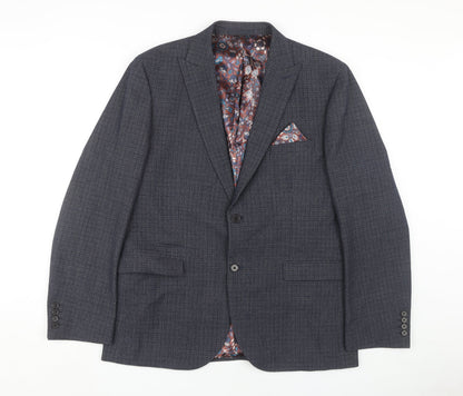Next Men's Grey Check Blazer, 44 Regular, Formal Jacket