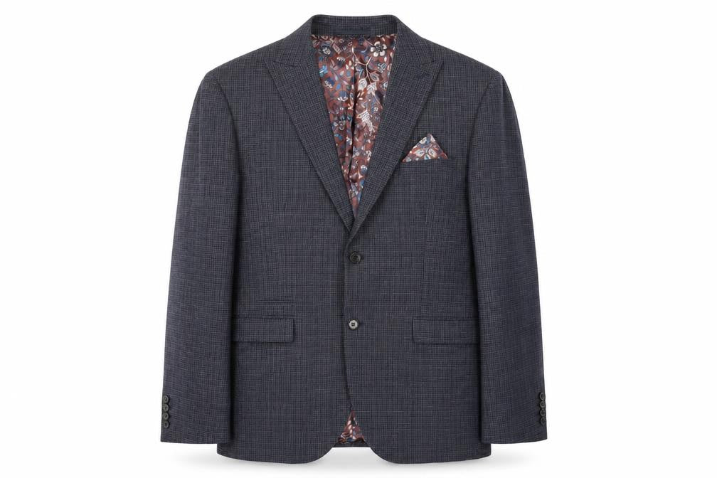 Next Men's Grey Check Blazer, 44 Regular, Formal Jacket