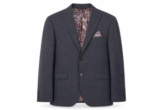 Next Men's Grey Check Blazer, 44 Regular, Formal Jacket