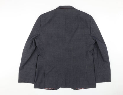 Next Men's Grey Check Blazer, 44 Regular, Formal Jacket
