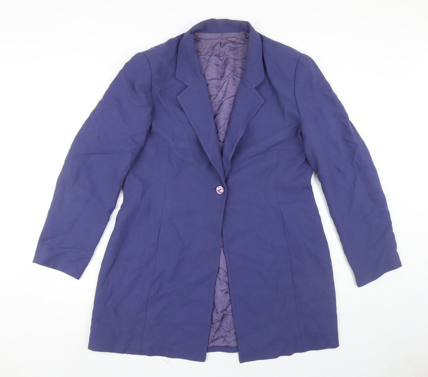 Richards Women's Purple Long Coat, Size 16 with Button