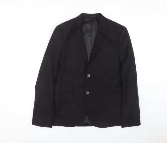 H&M Men's Black Blazer, 38R Single-Breasted, Formal