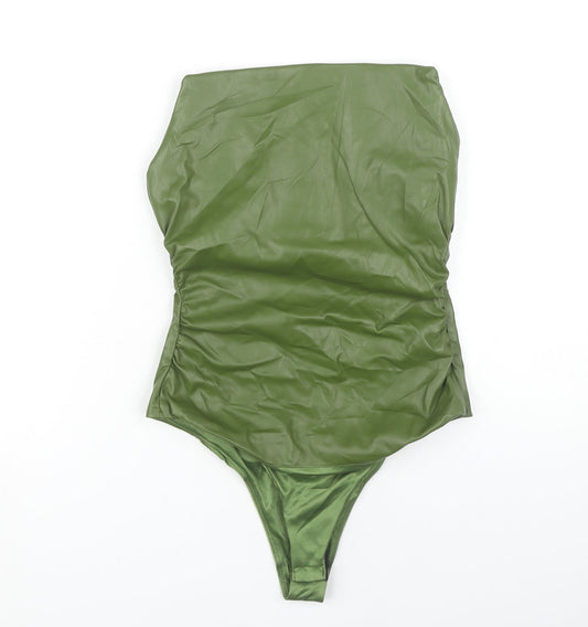 Zara Green Strapless Bodysuit Women Small Casual Slim Fit