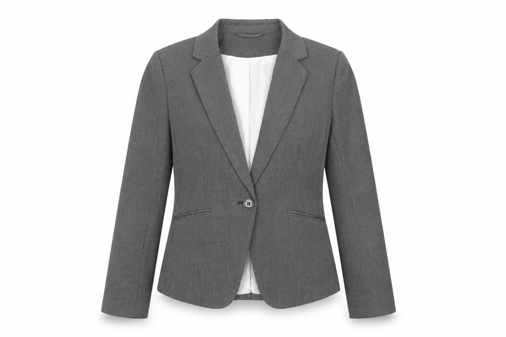 H&M Women's Grey Blazer, Size 10, Check, Workwear Standard