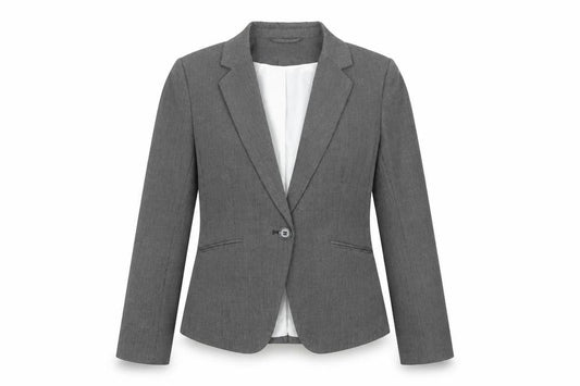 H&M Women's Grey Blazer, Size 10, Check, Workwear Standard