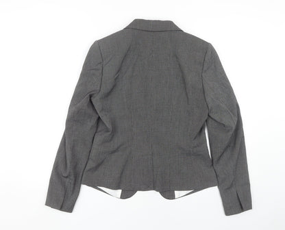 H&M Women's Grey Blazer, Size 10, Check, Workwear Standard