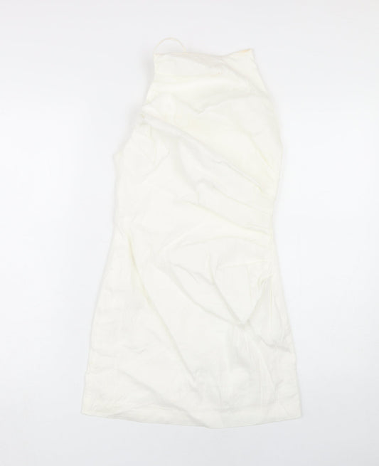 Zara Women Ivory Sleeveless Dress Size M