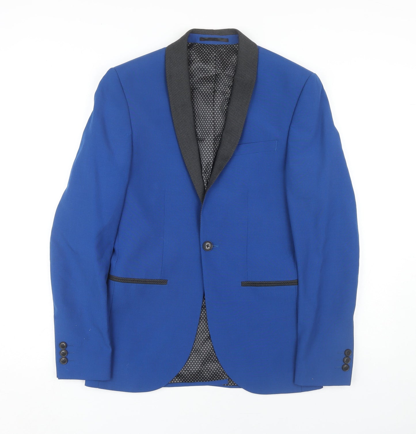 Next Men's Blue Shawl Lapel Formal Blazer, Size 34