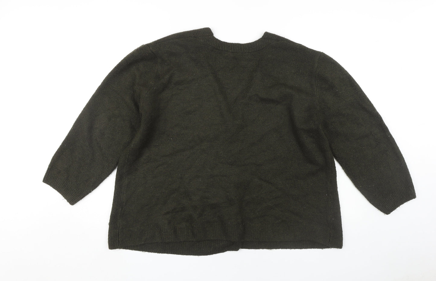 Zara Women's Black Cardigan, Size 12, 3/4 Sleeve, V-Neck