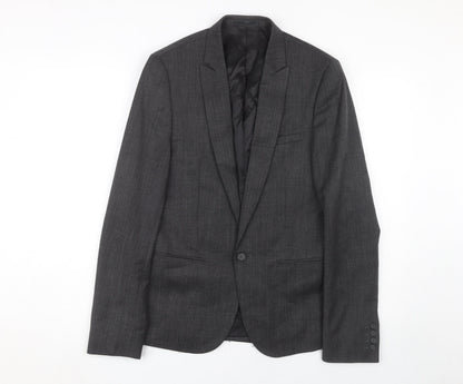 Additional front view of ASOS Men's Grey Single-Breasted Blazer - 36