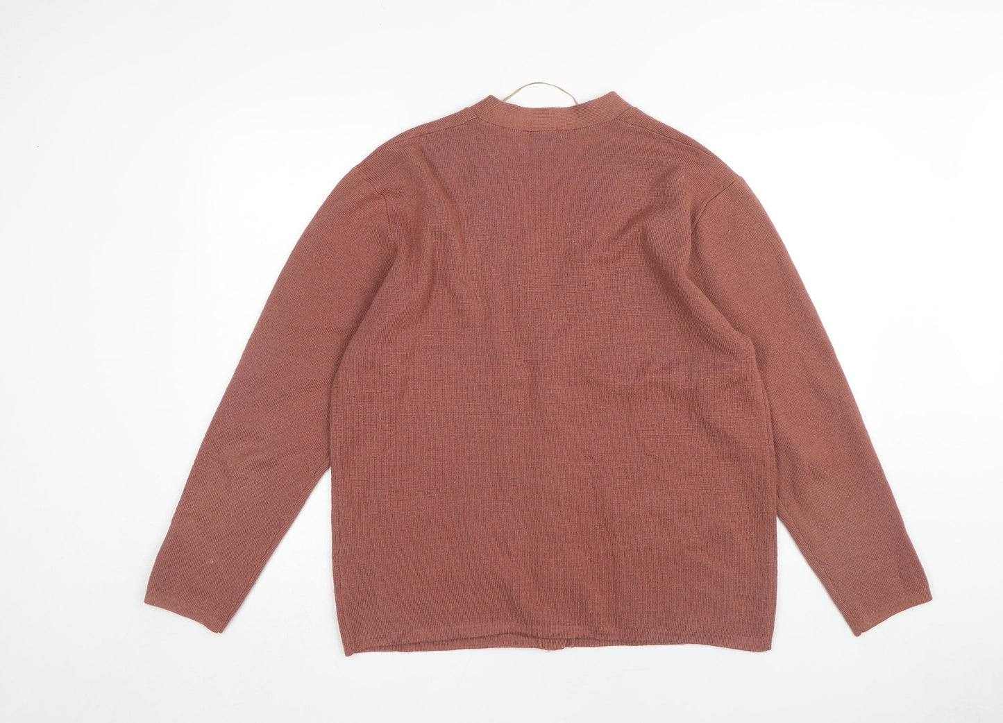 Damart Women's Brown Cardigan, L, V-Neck, Button Accent