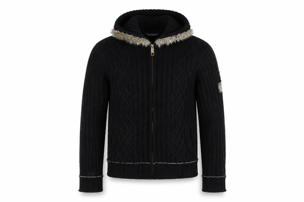 River Island Men's Black XL High Neck Full Zip Jumper