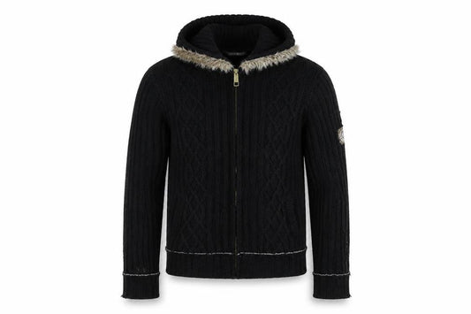 River Island Men's Black XL High Neck Full Zip Jumper