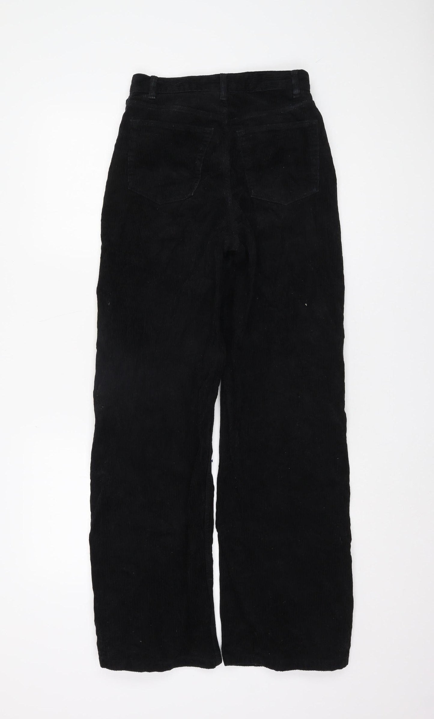 Monki Black Corduroy Trousers - Size 6, Women's Regular Fit