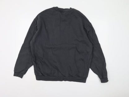 Back view of ASOS DESIGN Men's Black M Pullover Studded Sweatshirt
