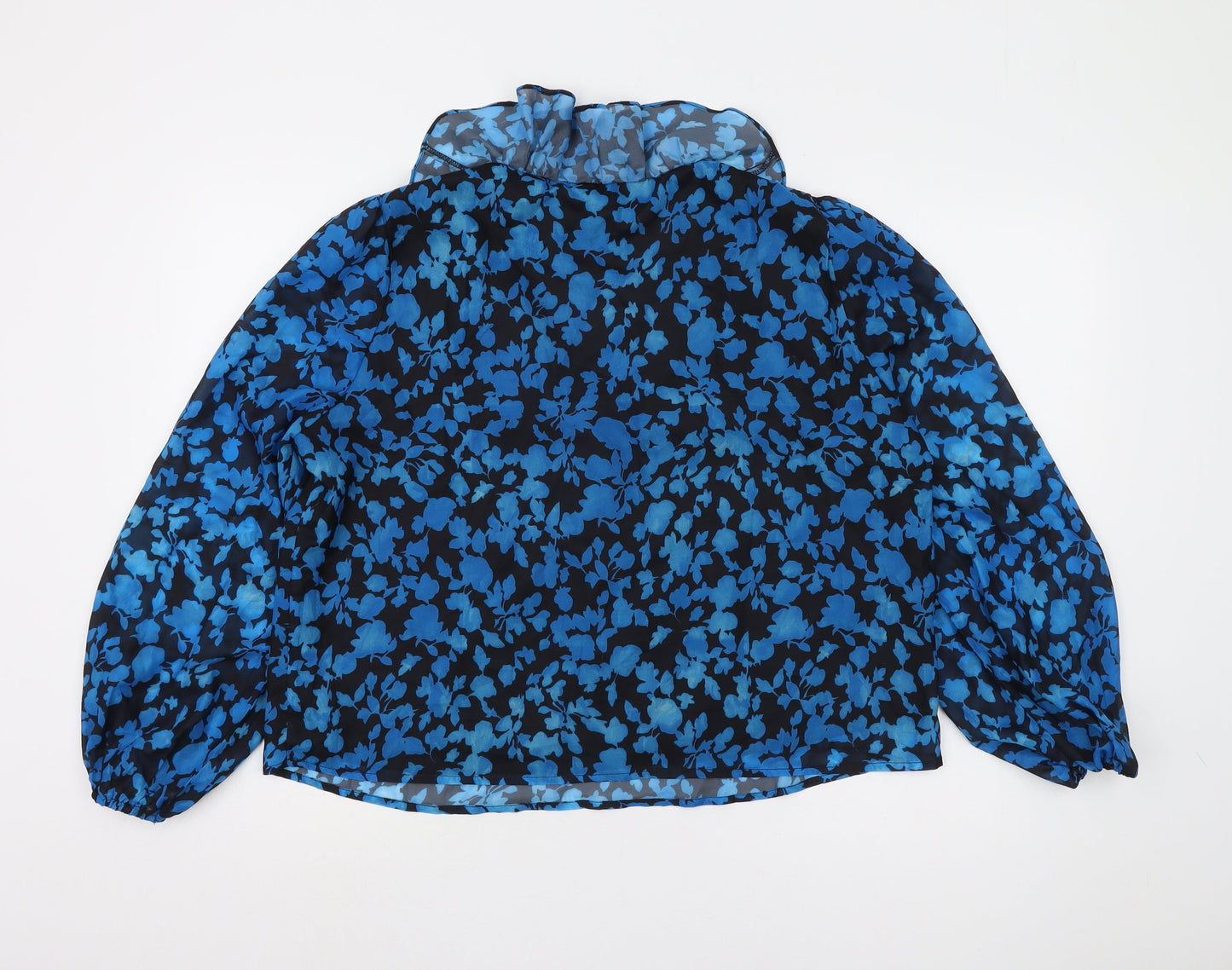 Wallis Women's Blue Floral Blouse Size 14 - Spring Casual