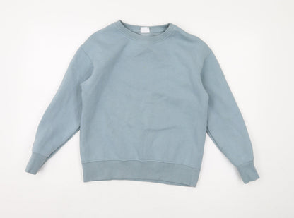 Additional front view of Zara boys’ blue pullover sweatshirt, 10 years, crew neck