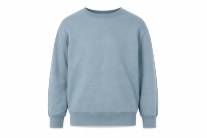 Front view of Zara boys’ blue pullover sweatshirt, 10 years, crew neck