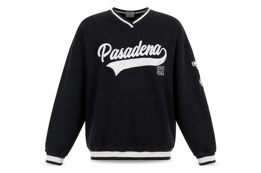 Pull&Bear Black V-Neck Logo Sweatshirt XS Men