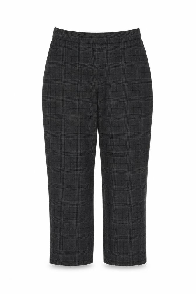 Zara Women's Grey Checked Cropped Trousers, M