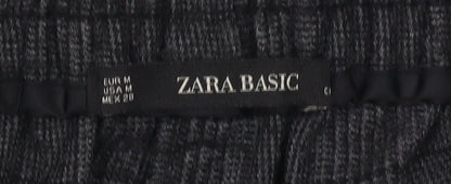 Zara Women's Grey Checked Cropped Trousers, M
