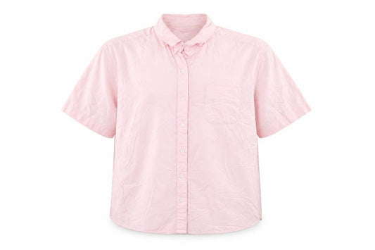 Lands' End Men's Pink Short Sleeve Button-Up Shirt