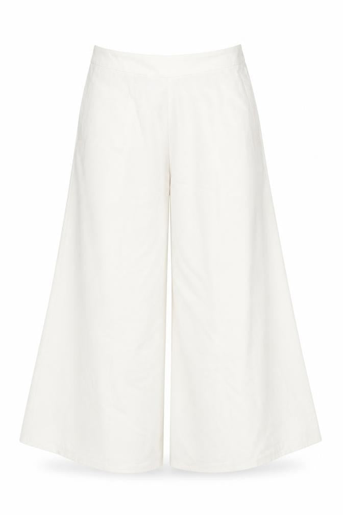 Missguided Women's Ivory Wide-Leg Trousers - Size 10