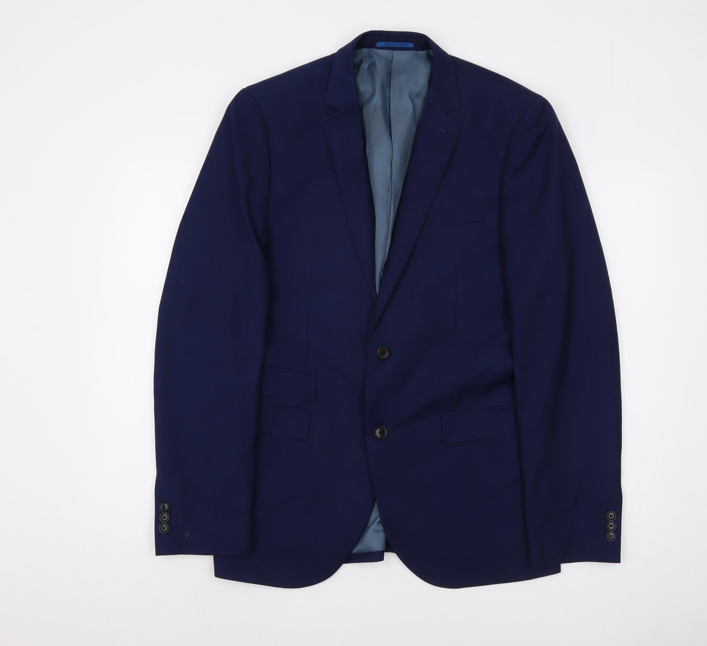 Next Men's Blue Suit Jacket 40L Single-Breasted Formal