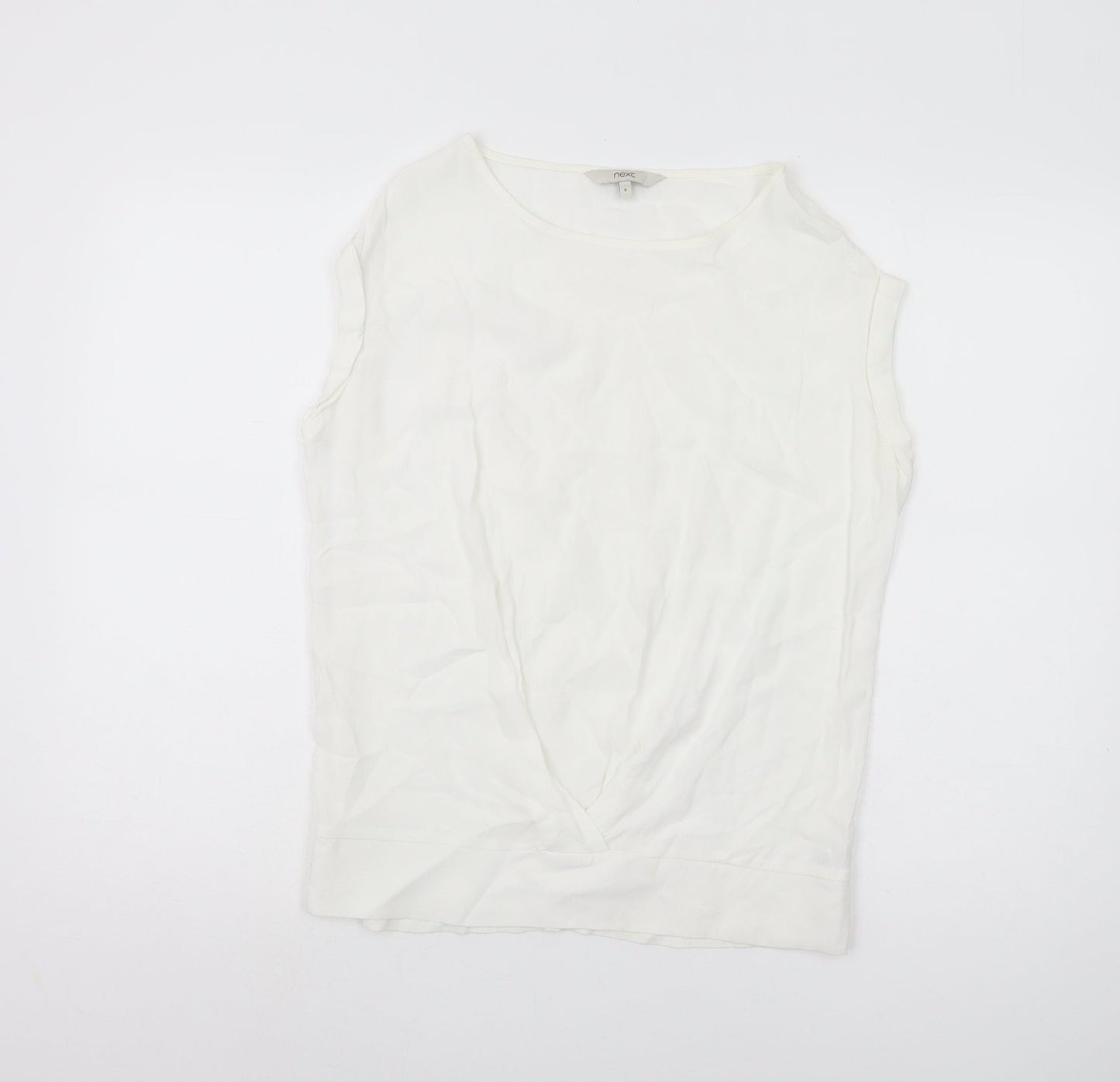 Next Women's White Viscose Tank Top Size 8