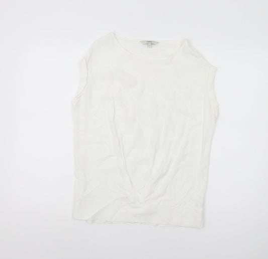 Next Women's White Viscose Tank Top Size 8
