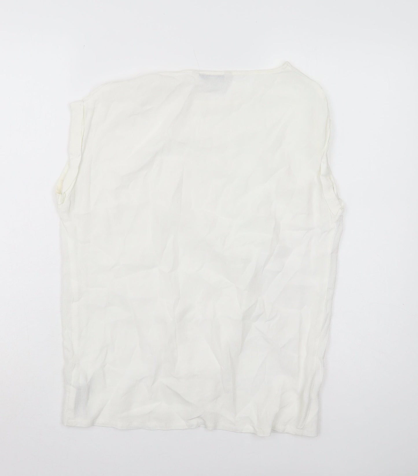 Next Women's White Viscose Tank Top Size 8