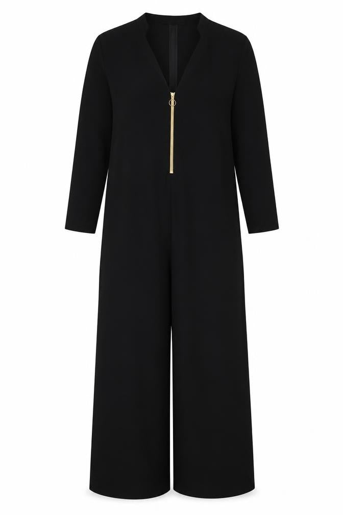 Zara Women's Black Long Sleeve Jumpsuit Size 8