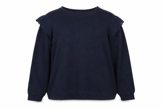 Monsoon Women’s Blue XL Crew Neck Lace Sweatshirt