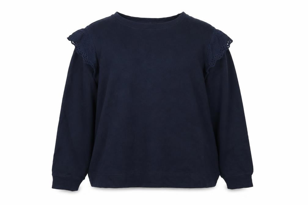 Monsoon Women’s Blue XL Crew Neck Lace Sweatshirt