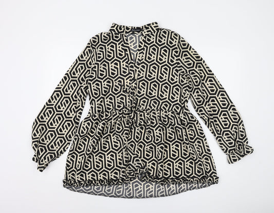 Papillonne Women's Black Geometric Blouse