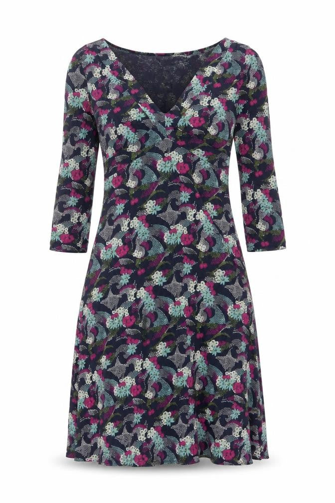 White Stuff Women's Multicoloured V-Neck Dress L